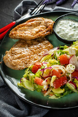 Healthy lunch menu.