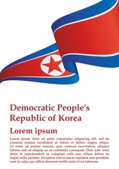 Flag of North Korea, Democratic People's Republic of Korea. Bright, colorful vector illustration.