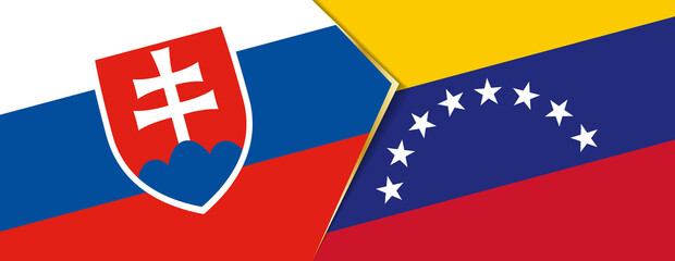 Slovakia and Venezuela flags, two vector flags.