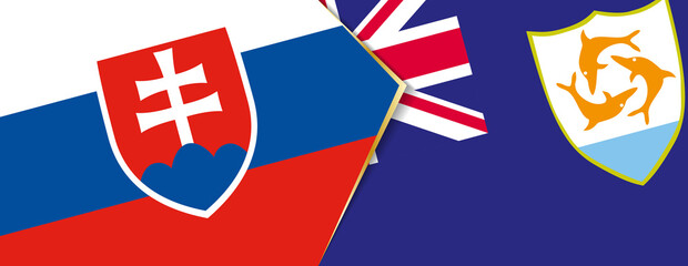 Slovakia and Anguilla flags, two vector flags.