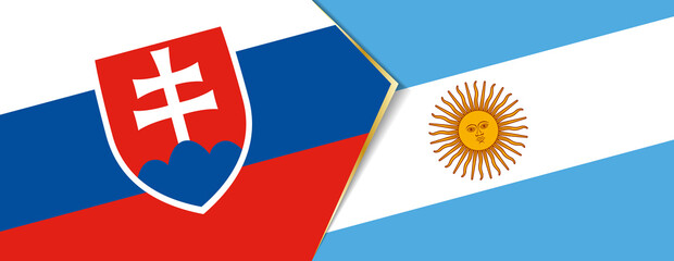 Slovakia and Argentina flags, two vector flags.