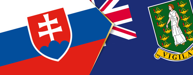 Slovakia and British Virgin Islands flags, two vector flags.