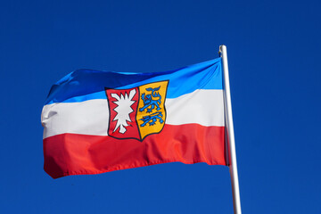 gehisste Flagge von Schleswig Holstein