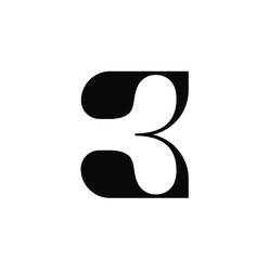 Beautiful Number 3. black and white