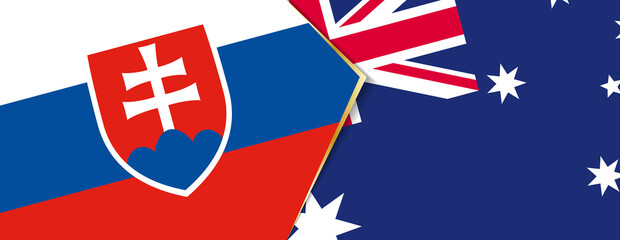 Slovakia and Australia flags, two vector flags.