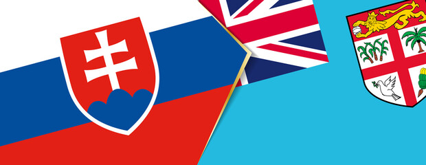 Slovakia and Fiji flags, two vector flags.