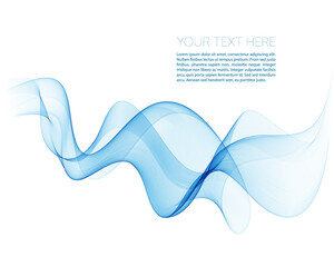 Abstract vector background, transparent waved lines for brochure, website, flyer design. Blue smoke wave.