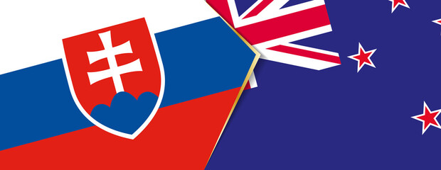 Slovakia and New Zealand flags, two vector flags.