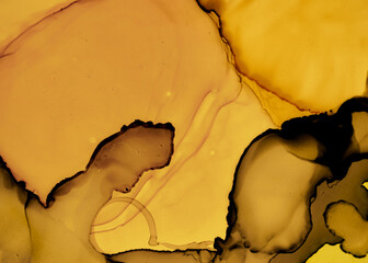 Fototapeta premium Black and Yellow Abstract Acrylic Backdrop. Color 
