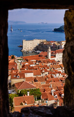Sightseeing of Croatia. Dubrovnik cityscape. Dubrovnik old town, a beautiful summer view