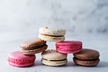 Sweet multicoloured macarons
