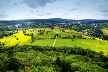 Landscape of Altenberg in the Osterzgebirge district, in the Free State of Saxony, Germany in the...