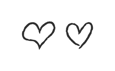 Hand drawn hearts, love icon symbols. Heart doodles. Hand drawn valentine's day design.