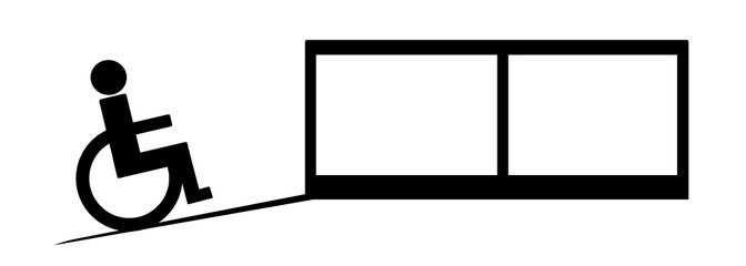 wheelchair sign. Inclusive access via a ramp