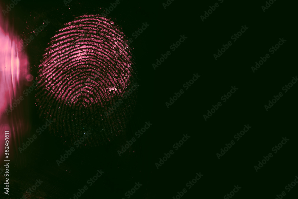 Aufkleber close up beautiful abstract red colored fingerprint on background texture for design. macro photogra