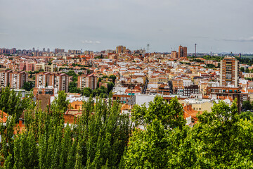 Skyline of the city of Madrid, capital of Spain. View from Palacio Real (Royal Palace).