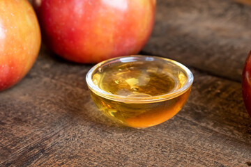 Apple cider vinegar in a small bowl