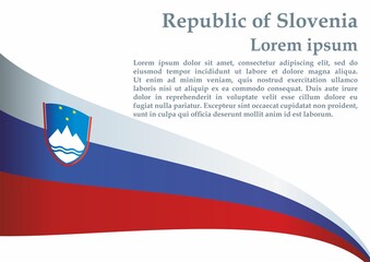 Flag of Slovenia, Republic of Slovenia. Template for award design, an official document with the flag of Slovenia. Bright, colorful vector illustration