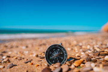 compass, direction, north, travel, east, west, south, navigation, macro, isolated, equipment,...