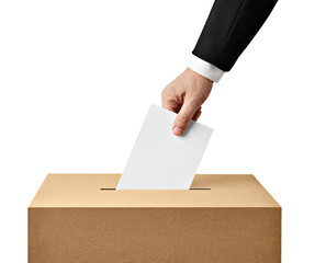 ballot box casting vote election referendum politics elect man female democracy hand voter political