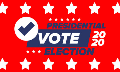 Presidential Election 2020 in United States. Vote day, November 3. US Election. Patriotic american element. Poster, card, banner and background. Vector illustration
