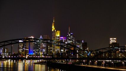 Fototapeta na wymiar Night shoot of the city of Frankfurt am Main