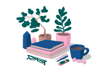 self-study, home still life, freelance, work at home,