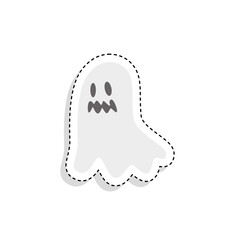 Sticker of a scary ghost icon. Halloween season icon - Vector