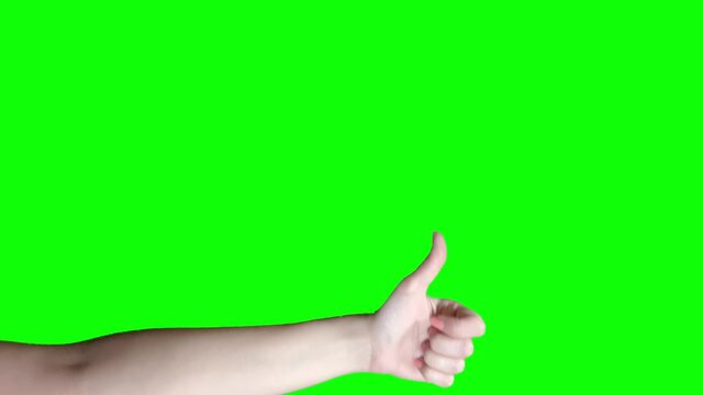 Hand gesture like, yes. Green chrome for video chroma key. Isolated video color 