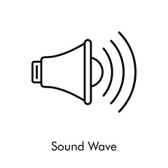 Símbolo sonido. Logotipo lineal altavoz con olas en color negro