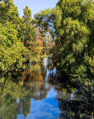 Fototapeta na wymiar The river flows through the park