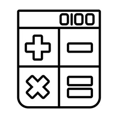 Obraz premium calculator and browser icon, line style