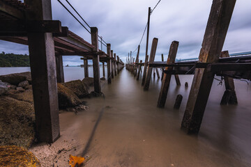 Long Exposure Shot of Bridge in Penang Malaysia