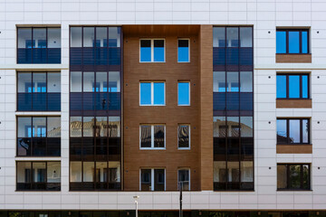 Fragment of the facade of a new modern residential building