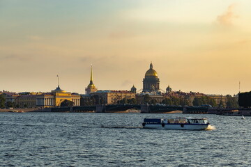 Fototapeta premium Neva river in Saint Petersburg. Russia. Autumn day.