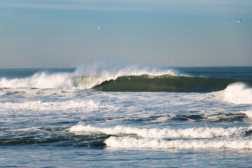 Big waves break at Ocean Beach, San Francisco