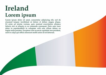 Flag of Ireland, Republic of Ireland. Bright, colorful vector illustration.