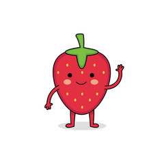 Cute strawberry cartoon character