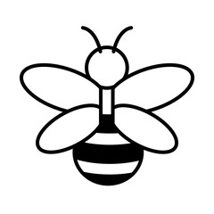 cartoon bee icon, line style