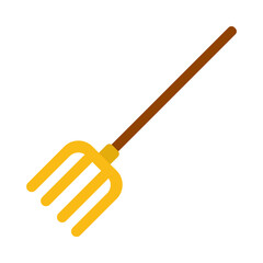 garden rake icon, flat style