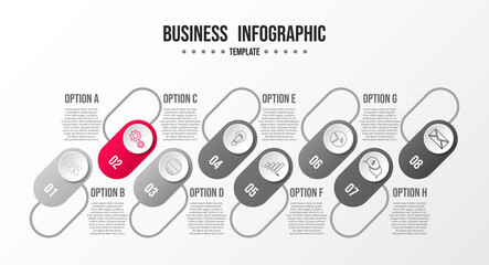 Concept of infographic layout. Diagram with business icons. Vector