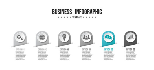 Business infographic with icons. Timeline concept. Vector