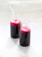 glass of strawberry juice