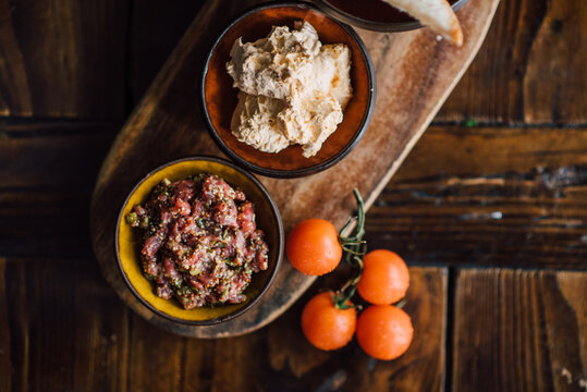 Delicious salsa with eggplant and tomato