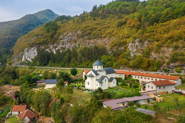 Moraca monastery. Montenegro. Orthodox monastery in the Moraca valley.