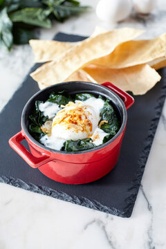Broccoli Kale Hash with Poached Eggs and Yogurt
