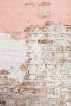 Paint chipped brick textured wall