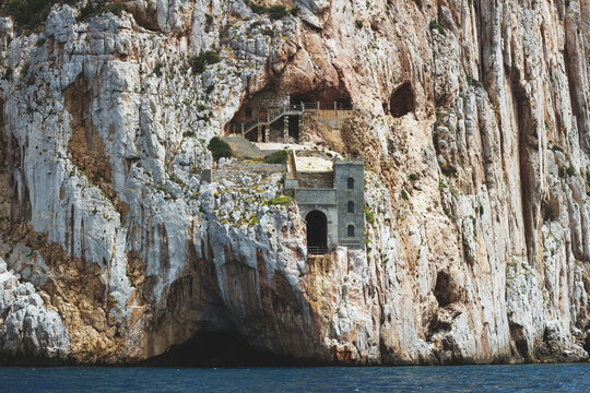Awesome mine building on a cliff