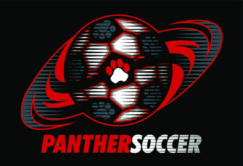 panther soccer team design with paw prints for school, college or league © EarlFergusonClipart
