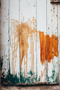Paint Stains on White Wooden Door